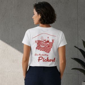 Pickert T-Shirt „Altbewährt. Heiß begehrt.“ – Frauen-Shirt mit lippischem Heimatmotiv